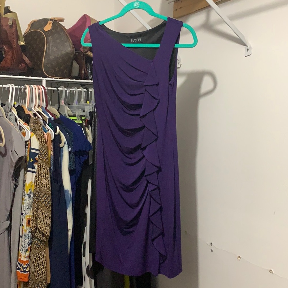 Form fitting purple dress